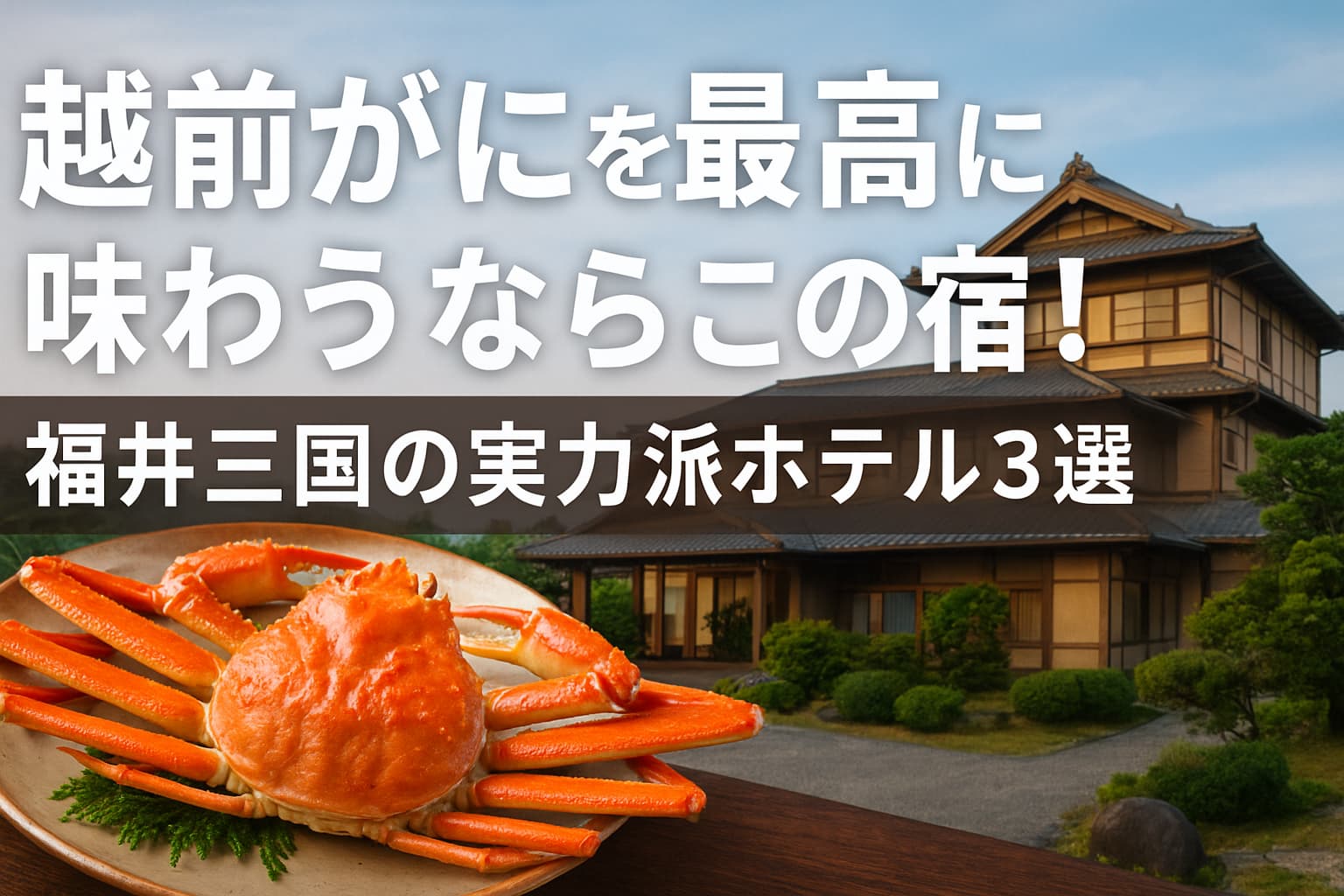 越前がにを最高に味わうならこの宿！福井三国の実力派ホテル3選