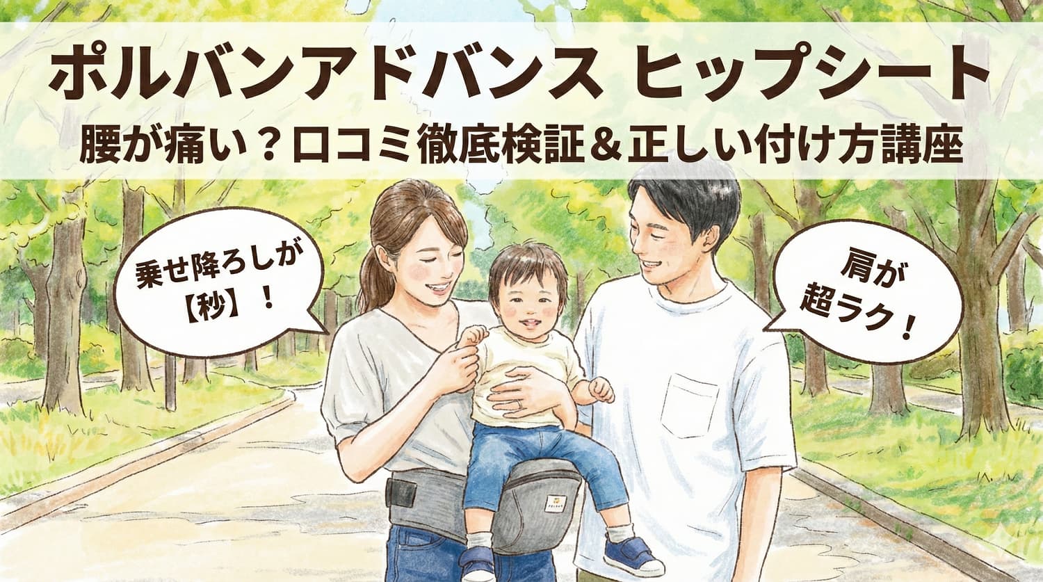 【口コミ】ポルバンアドバンスのヒップシートは腰が痛い？デメリットと正しい付け方