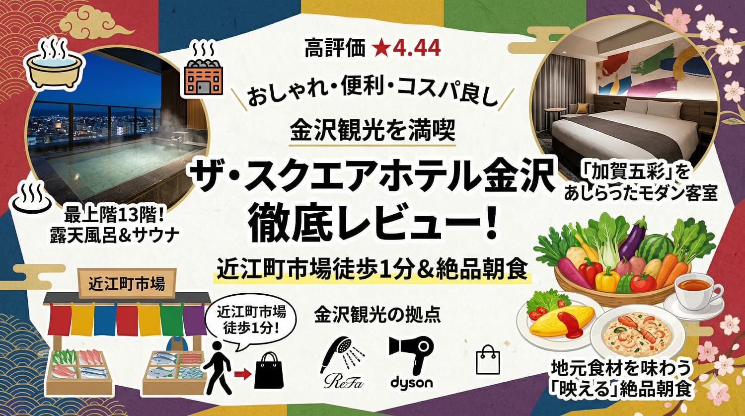 ザ・スクエアホテル金沢を徹底レビュー！近江町市場徒歩1分＆絶品朝食で金沢観光を満喫