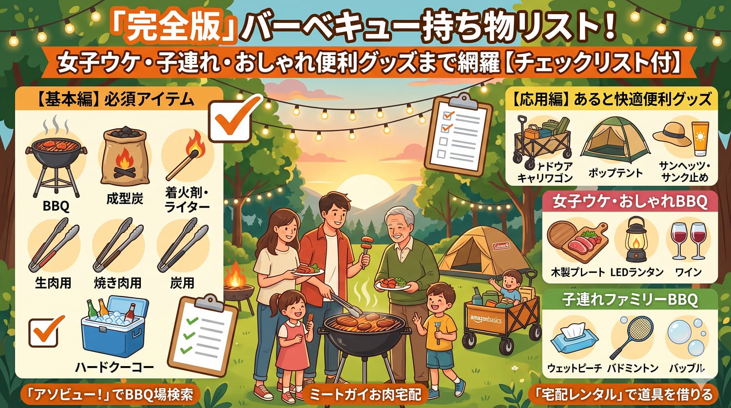 バーベキュー持ち物リスト！