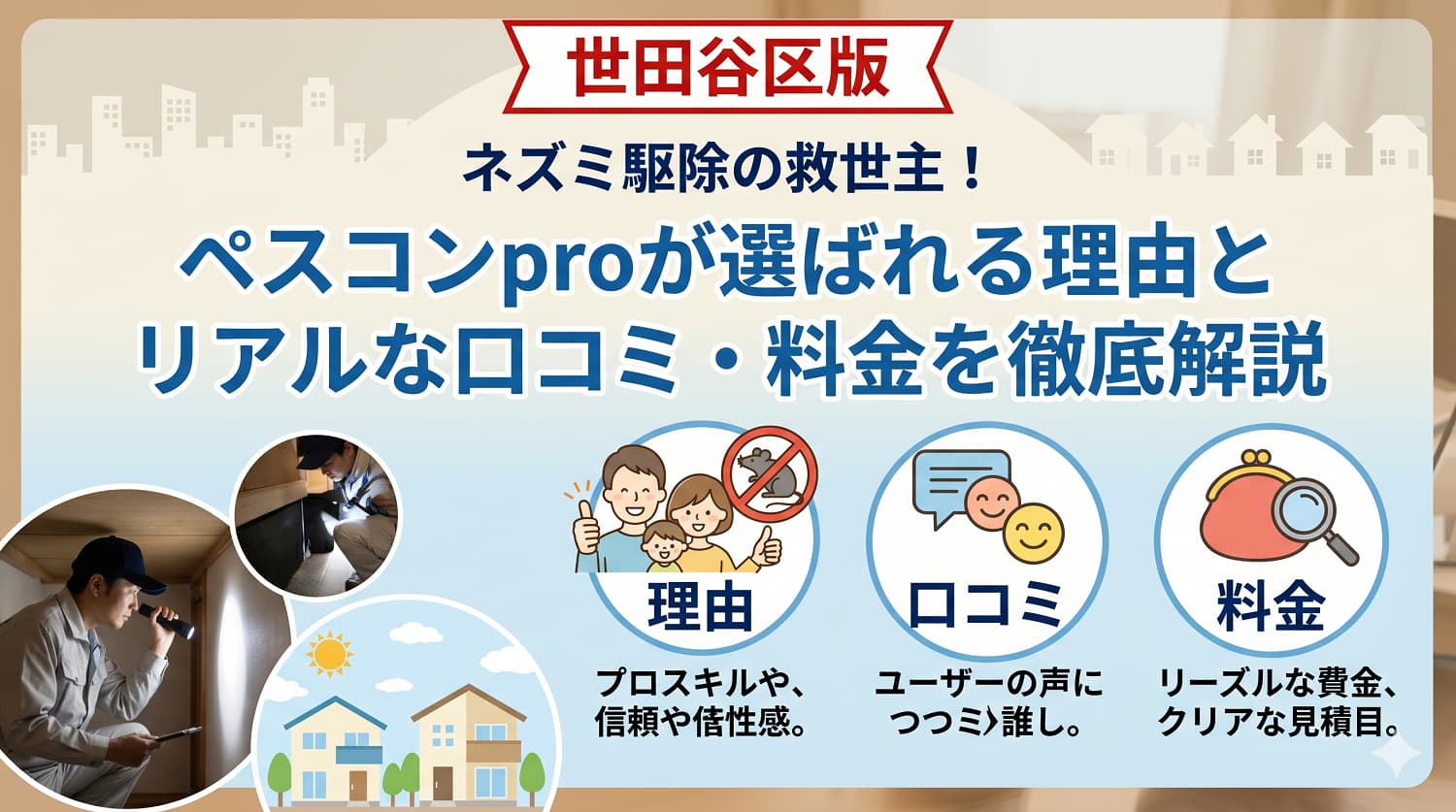 【世田谷区版】ネズミ駆除の救世主！ペスコンproが選ばれる理由