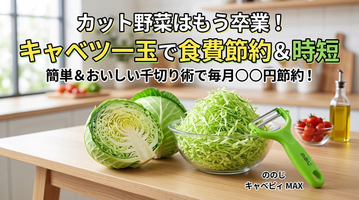 【カット野菜は損？】キャベツ一玉買いで毎月〇〇円節約！