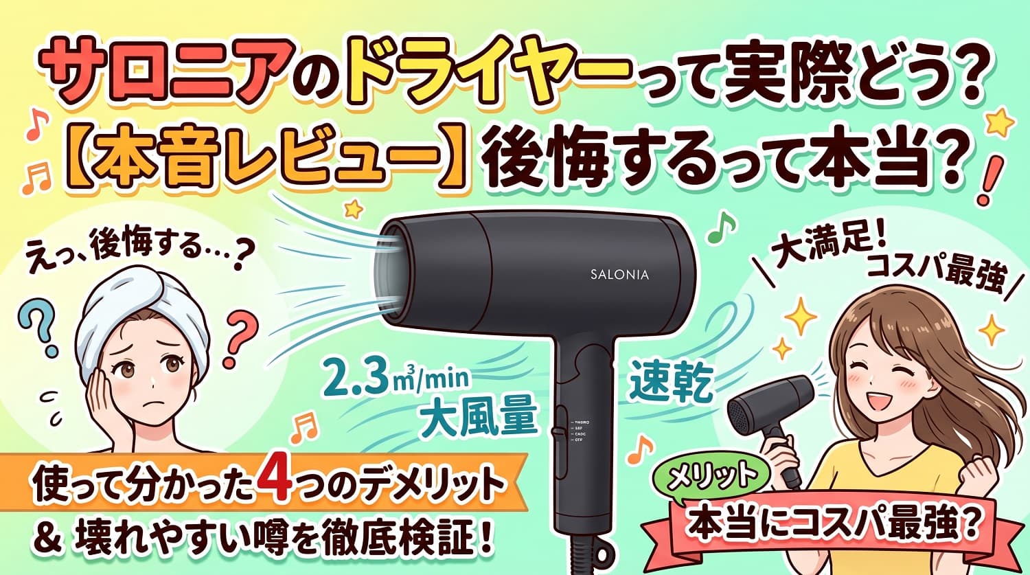 【本音レビュー】サロニアのドライヤーは後悔する？